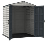 Duramax YardMate 5' x 5' Plus Plastic Garden Shed with Plastic Floor - Anthracite & Adobe - 15 Years Warranty DURAMAX