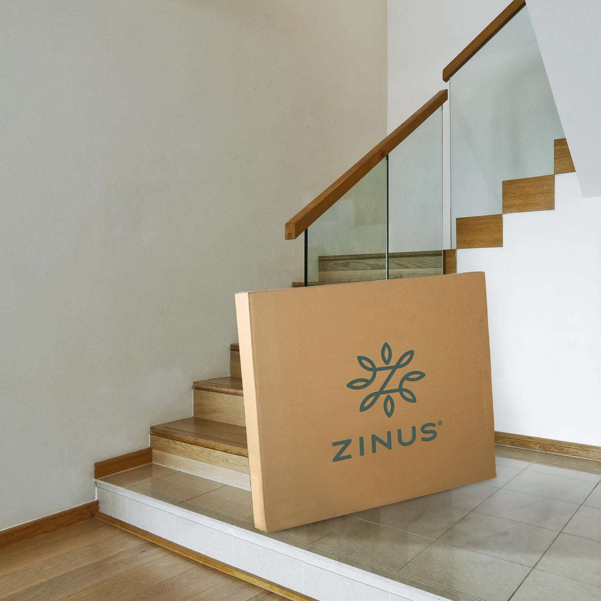 ZINUS 9 Inch Box Spring with Cover, No Assembly Mattress Foundation, Sturdy Metal Structure, Split Queen, White Zinus