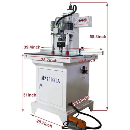 TECHTONGDA Hinge Boring Drill Press Machine Woodworking Wood Electric Pneumatic Hole Puncher 0-2inch Drilling Depth Single Head 48-6 - WoodArtSupply