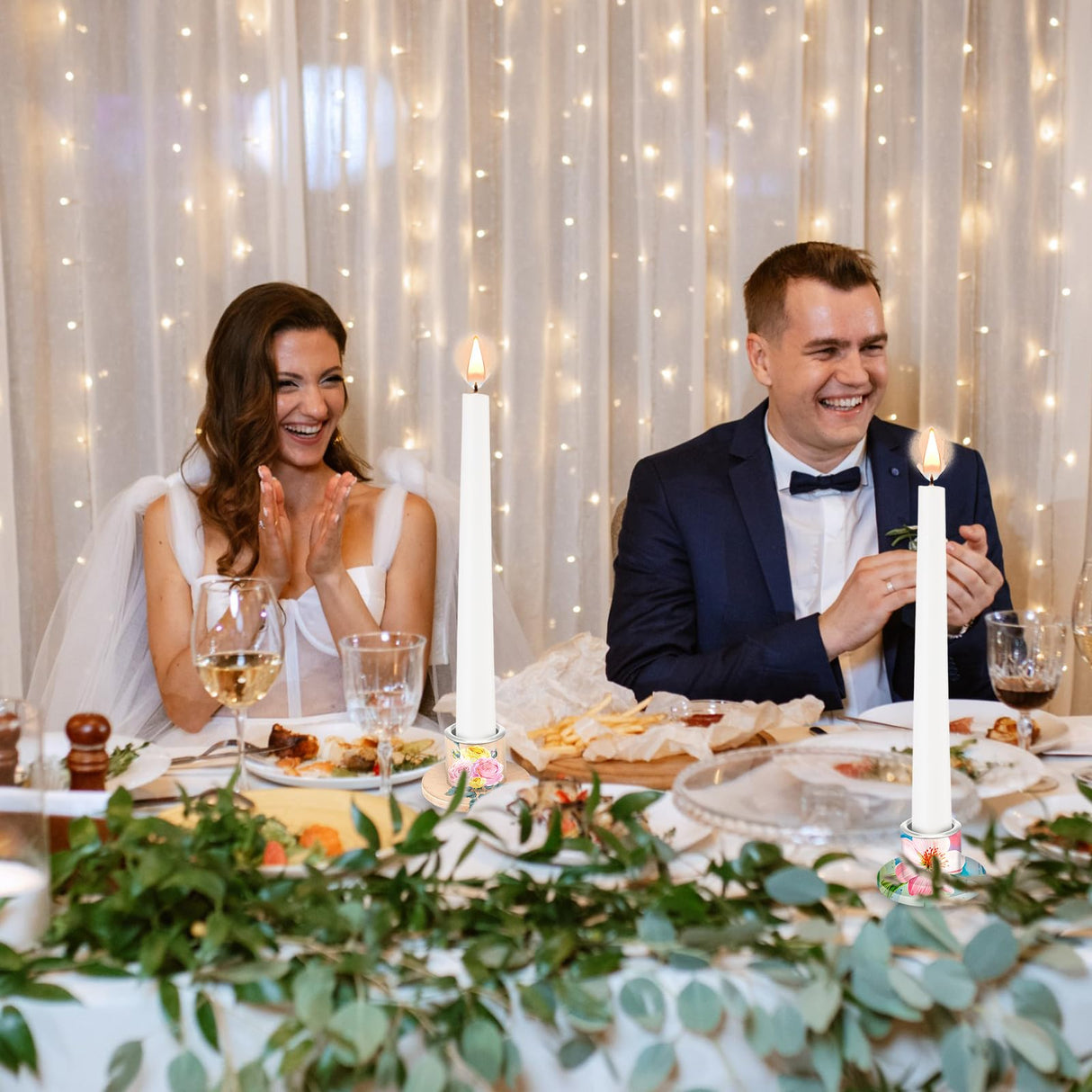 Havawish 24 Pcs Unfinished Blank Wooden Candlestick Holders Bulk Taper Candle Holders with Metal Candle Cups DIY Painting Decor for Wedding, Party Table Dining Decor Havawish