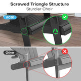 Cecarol Oversized Adirondack Chair Plastic, Outdoor Fire Pit Chair with Cup Holder, Adirondack Patio Chair Weather Resistant for Outside, Porch, Lawn, Garden- AC01, Black(Wood Grain) Cecarol