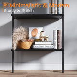 ODK 5-Tier Ladder Bookcase, Industrial Storage Shelf with Metal Frame for Living Room, Home Office, Kitchen & Bedroom, Space Saving Freestanding Organizer Rack, Black (8" D x 16" W x 74" H) ODK