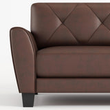 Genuine Leather Loveseat Sofa, 2 Seater Modern Sofa Couch for Living Room, Brown (62'') Secsofier