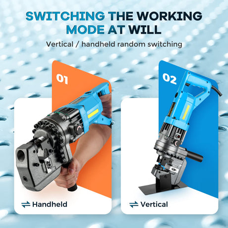 Bonvoisin Electric Hydraulic Hole Puncher Φ1/4"-4/5" 1200W Punching Machine 110V Metal Hole Punch with Carbon Brush 5 Dies for Iron Copper Aluminum Plate Angle Steel Bonvoisin