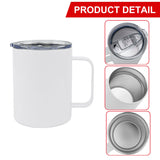 JYLJINGYULI 6 Pack 12 oz Sublimation Tumblers with handle Coffee Blanks, with Lid and Straw Cups Blank Bulk, Straight Skinny Insulated Cup Stainless Steel Water Bottle for Craft DIY… JYLJINGYULI