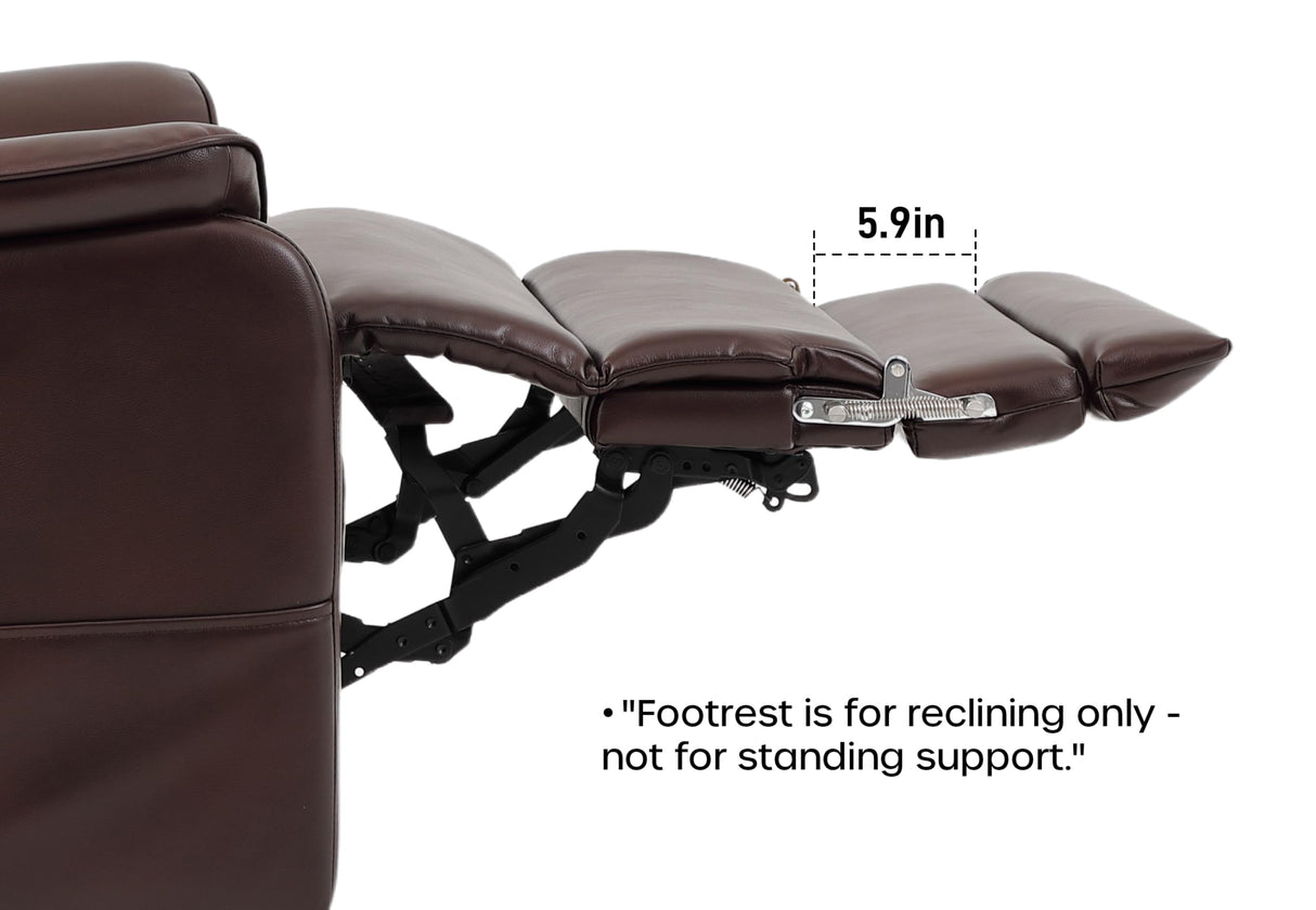 DYNOX 400 LBS Big Tall Man Large-Wide Power Dual Motor Lift Recliners Chairs for Elderly, Lay Flat Lift Chair with Infinite Positions, Heat & Massage, Extended Footrest (9298L,Faux Leather,Brown) DYNOX