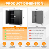 INTERGREAT Metal Cabinet with Lock, Lockable Metal Storage Cabinets with Doors and Shelves for Garage, Black Locking Garage Storage Cabinets 42"×36"×18" INTERGREAT