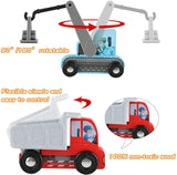 UMU Construction Toy Cars 7 PCS Wooden Kids Mini Vehicles for Toddlers, Compatible to Thomas Train Toys Railway and Major Brands, Best for 3 to 5 Year Old Boys and Girls UMU