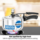 Hawkins 1.5 Litre Pressure Cooker, Stainless Steel Inner Lid Cooker, Induction Cooker, Small Cooker, Silver (HSS15) HAWKINS