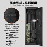 VEVOR 10-12 Rifles Gun Safe, Rifle Safe with Lock & Digital Keypad, Quick Access Tall Gun Storage Cabinet with Removable Shelf, Rifle Cabinet for Home Rifle and Shotguns VEVOR