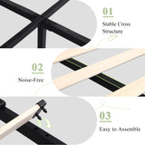 Feonase Upholstered King Size Bed Frame with 4 Storage Drawers, Large Wingback Headboard, No Box Spring Needed, Black Feonase