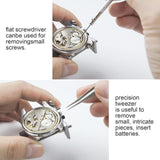 UUBAAR Watch Battery Replacement Kit - 9 PCS Professional Tool Set with Adjustable Case Opener, Back Remover, Holder & Precision Tools UUBAAR