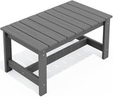 SERWALL Outdoor Coffee Table, HDPE Patio Coffee Table for Outside, Grey SERWALL