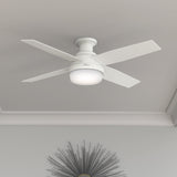 Hunter Fan Company 59242 Hunter 52" Dempsey Indoor Low Profile Ceiling Fan with Light, Fresh White Finish Hunter