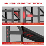 Welfiya 60" W Garage Shelving,4-Tier Heavy Duty Storage Shelves Unit with Adjustable Metal Shelf for Warehouse,Basement,Workshop,4500LBS,60" W x 20" D x 79" H,Black Welfiya