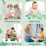 YHHYTOY 40 PCS Wooden Stacking Rocks Building Blocks Forest Theme, Sensory Learning Montessori Toys for 3 4 5 Year Old Kids, Preschool Educational STEM Toys Toddler Games Birthday Gifts for Girls Boys YHHYTOY