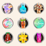 CraftPanel 30 PCS Sublimation Hardboard Name Plates Blanks for Stanley 40oz Cup Accessories Custom Name Tag, Sublimation Tumbler Lid Topper MDF Blank Tumbler Nameplates (Flower Round 3.2") CraftPanel