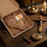 Woonmart Wooden Heart Prayer Bowl, Dough Bowl with 24 Prayer Cards, Religious Gifts, Heart Prayer Bowl, Easter Gifts Thanksgiving Day christian decor prayer box christian gifts for women Woonmart
