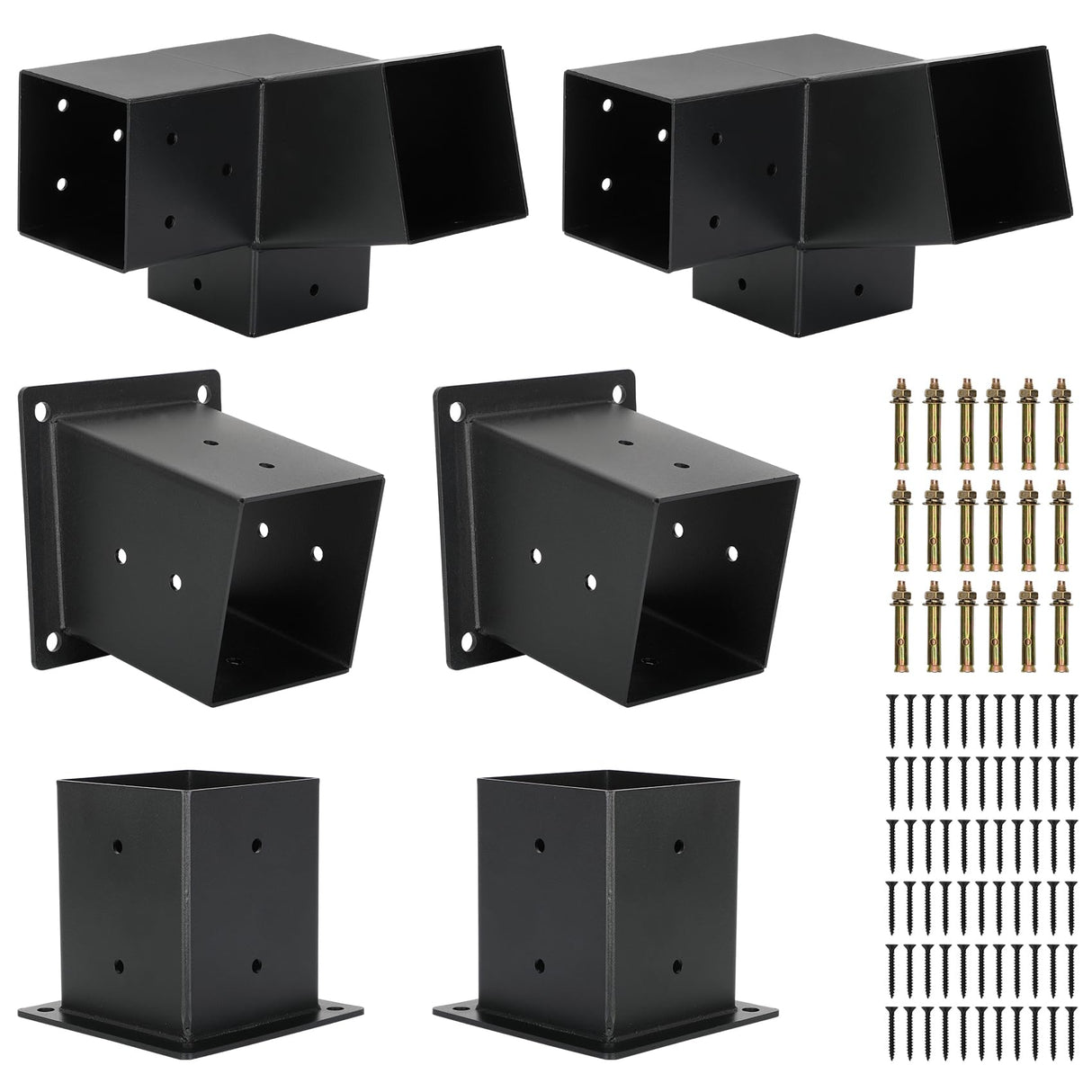 15°Slanted Roof Pergola Kit,3-Way Gazebo Brackets Kit, Pergola Kit, Wall Mount Slanted Roof Pergola Bracket Set with Brackets for 4x4 Lumber ,Outdoor and Backyard Slanted Pergola Extension kit Fuceter