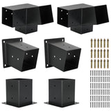 15°Slanted Roof Pergola Kit,3-Way Gazebo Brackets Kit, Pergola Kit, Wall Mount Slanted Roof Pergola Bracket Set with Brackets for 4x4 Lumber ,Outdoor and Backyard Slanted Pergola Extension kit Fuceter