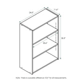 FURINNO Wright 3-Shelf Bookcase, Soft White FURINNO
