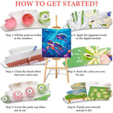 WEMEON Sea Turtle Paint by Numbers Kit for Kids with Framed- Easy Paint by Numbers Kit for Kids Age 4-12, Simple Painting Paint by Numbers for Gift Home Wall Decor(10x10Inch) WEMEON