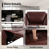 SIENWIEY Leather Power Recliner Sectional Sofa Set with LED Light,L Shaped Leather Couch Set with 5 Recliner Seats,Modular Couch with USB Ports for Living Room Furniture(Red, Sectional+Sofa+Chair) SIENWIEY