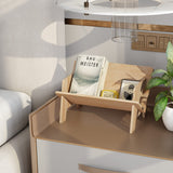 Burlywood Desktop Bookshelf - Stylish Wooden Book Rack for Organising Magazines, Books, and CDs RekRang