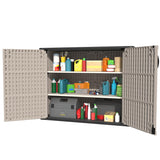 Patiowell 26 cu.ft Plastic Outdoor Storage Shed, Lockable Waterproof Resin Outdoor Storage Cabinet Tool Shed for Garden Tools, Garbage Cans, Pool Supplies, Beige(Not Include Shelves) Patiowell