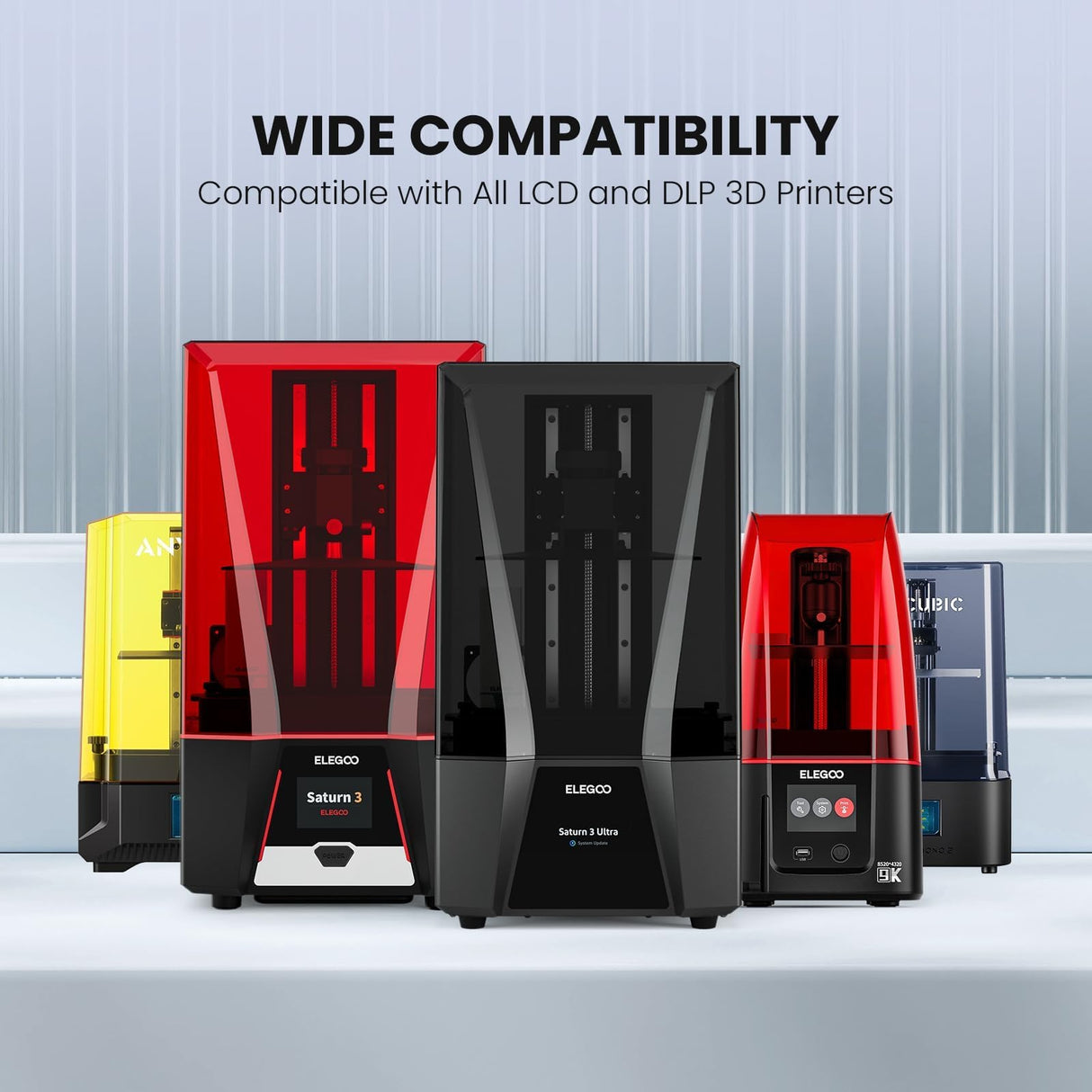 ELEGOO Water Washable 3D Printer Resin LCD UV-Curing Resin 405nm Standard Photopolymer Resin for Mars Saturn Jupiter MSLA DLP LCD 3D Printing 1000Gram Clear Blue ELEGOO