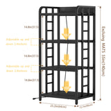 TIFFLOI Adjustable 4-Tier Kitchen Baker's Rack, Microwave Oven Cart Stand, Heavy Duty Organizer Rack for Storage in Living Room, Garage, Home and Office, Black TIFFLOI