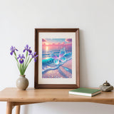 Skyboda Beach Sunset Diamond Art Kits for Kids Beginners, Butterfly Diamond Painting Kits for Adults, 5D DIY Full Drill Diamonds Craft for Adult Gem Arts Gifts, Home Wall Decor 12x16inch Skyboda