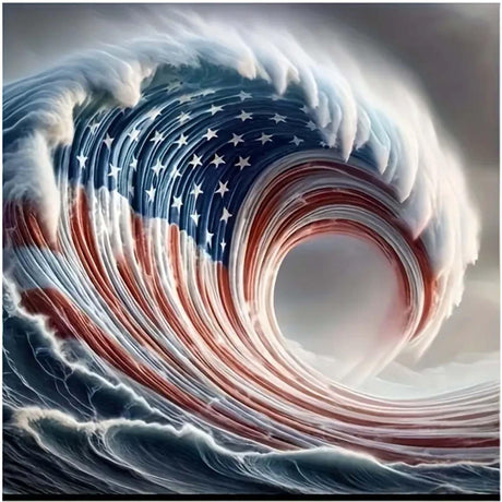 CXYQLC DIY 5D Diamond Painting Kits for Adults,Diamond Painting Full Drill Crystal Rhinestone Embroidery Craft Kits for Home Wall Decor Gifts 11.8x11.8inch(American Flag Waves) CXYQLC