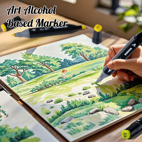 AenArt Alcohol Markers Set, 80 Color Dual Tip Art Drawing Markers, Artist Pens with Organizing Case for Adult Kids Drawing Coloring Sketching Aen Art