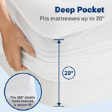 Sleep Philosophy Waterproof Mattress Protector Full Size Mattress Pad, 3M Scotchgard, Quilted & Fitted Microfiber Mattress Topper, Noisless & Deep Pocket Fits Up to 20" Mattress, Full White Sleep Philosophy