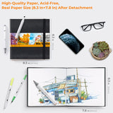 Ohuhu Mix Media Pad - 8.3"x8.3" Mixed Media Art Sketchbook, 120 lb/200 GSM Heavyweight Papers, 78 Sheets/156 Pages, PU Hardcover Mixed Media Paper Pad for Acrylic Painting Christmas Gift Ohuhu