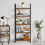 YITAHOME 5-Tier Rustic Brown Bookshelf - Stylish Modern Bookcase & Storage Rack for Home and Office YITAHOME