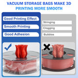 Goto Guard 16Pcs Filament Vacuum Storage Bags Kit with Hand Pump, 3D Printer Filament Storage Bags for Keeping Dry and Clean, 5 Filament Bags with 5 Desiccants,5 Clips,After Using Filament Dryer Box Goto Guard