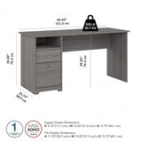 Bush Furniture Cabot 60W Computer Desk with Drawers in Modern Gray, Workstation and File Storage, Desktop with Organization Solutions for Home Office Bush Business Furniture