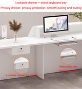 Modern Wooden Reception Desk with Counter and Lockable Drawer, Salon Reception Desk Retail Office Lobby Counter Front Desk Counter, Easy to Assemble Front Desk Reception Checkout,O - Left,L 160c cartBit