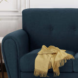 Merax Comfy 3 seat Sofa with Wooden Legs, Modern Couch for Living Room, Bedroom, Apartment, Office, Navy Blue Merax