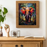 VNUIEHG Paint by Number for Adults Canvas Kit, Stained Glass Window Animal Elephant, Paint by Numbers Kits on Canvas, Art Craft Painting Kits Gifts for Home Decor, 40x50cm VNUIEHG