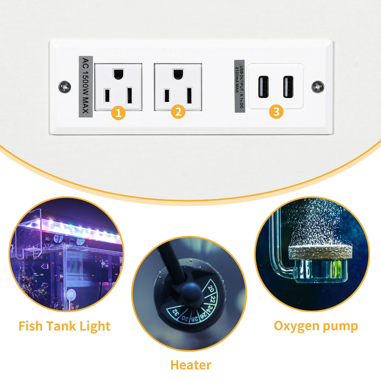 DWVO 40-50 Gallon Aquarium Stand with Power Outlets & LED Light, Cabinet for Fish Tank Accessories Storage - Metal Fish Tank Stand Suitable for Turtle Tank, Reptile Terrarium, 660LBS Capacity, White DWVO