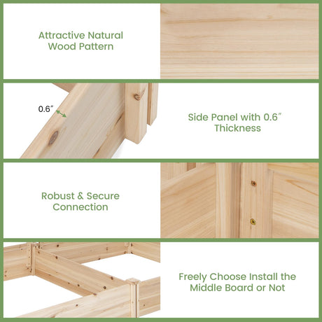 Giantex Raised Garden Bed with 3 Trellises, 88"L x 45"W x 43"H, Set of 2 Wood Planter Box for Vegetables Flowers Herbs Fruits Climbing Plants Cucumber, Easy Assembly, Outdoor Rectangular Raised Beds Giantex