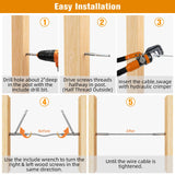 Swage Lag Screws for Cable Railing - 120 Pack T316 Stainless Steel Left and Right Handed Thread - 1/8" Cable Railing Hardware Kit for Deck Stair Wood Post Railing System CELYND