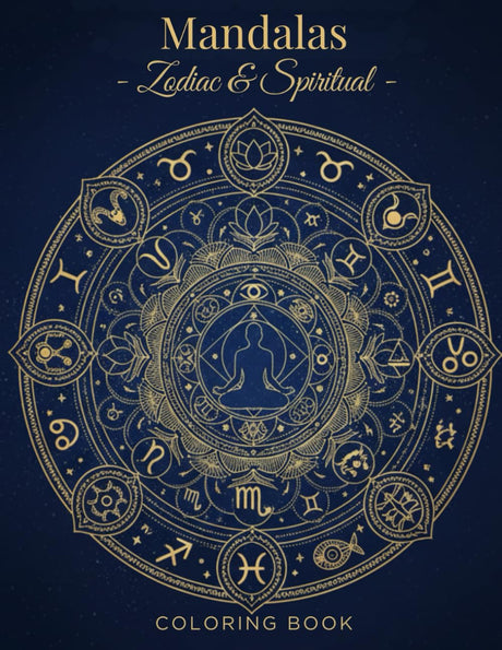 Spiritual & Zodiac Mandala Coloring Book for Adults: Intricate Astrology-Inspired Mandala Patterns for Mindfulness, Healing Energy, and Stress Relief ... Relaxation and Inner Peace (Calm and Color) Majosta