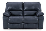 Signature Design by Ashley Leesworth Modern Power Reclining Loveseat with USB Charging Ports, Blue Signature Design by Ashley