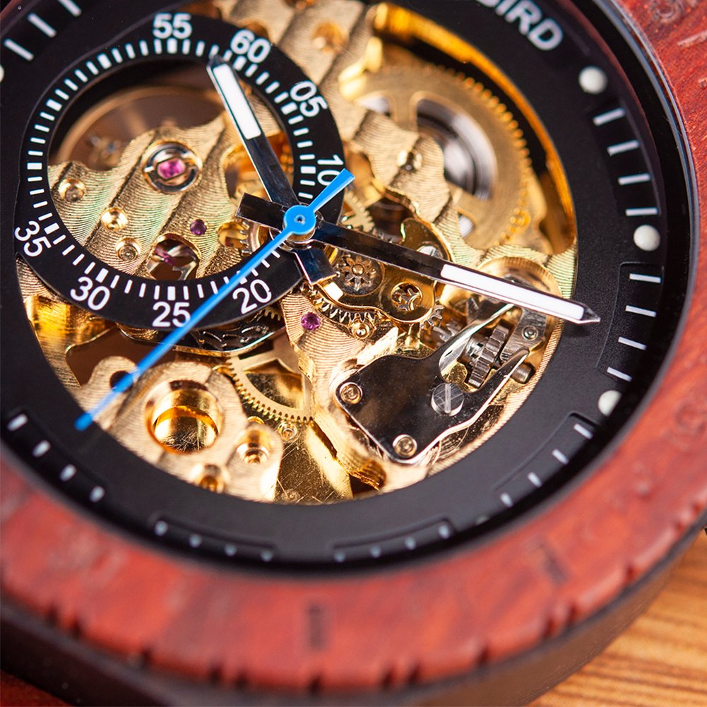 BOBO BIRD Mens Wooden Watches Luxury Mechanical Watch Lightweight Wood Band Timepieces for Men with Gift Box BOBO BIRD