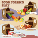 Wooden Play Food Sets, Lehoo Castle Toys Food for Kids Ages 4-8, Pretend Play Cutting Food Toys for Toddlers 3-5, Gift for Girls Boys Lehoo Castle