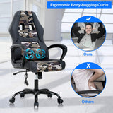 Gaming Chair Computer Chair Office Chair Ergonomic High Back Massage PC Desk Chair with Lumbar Support & Padded Armrest Racing Style Cheap Adjustable Swivel Chair for Women Men Adult, Camo Dkeli